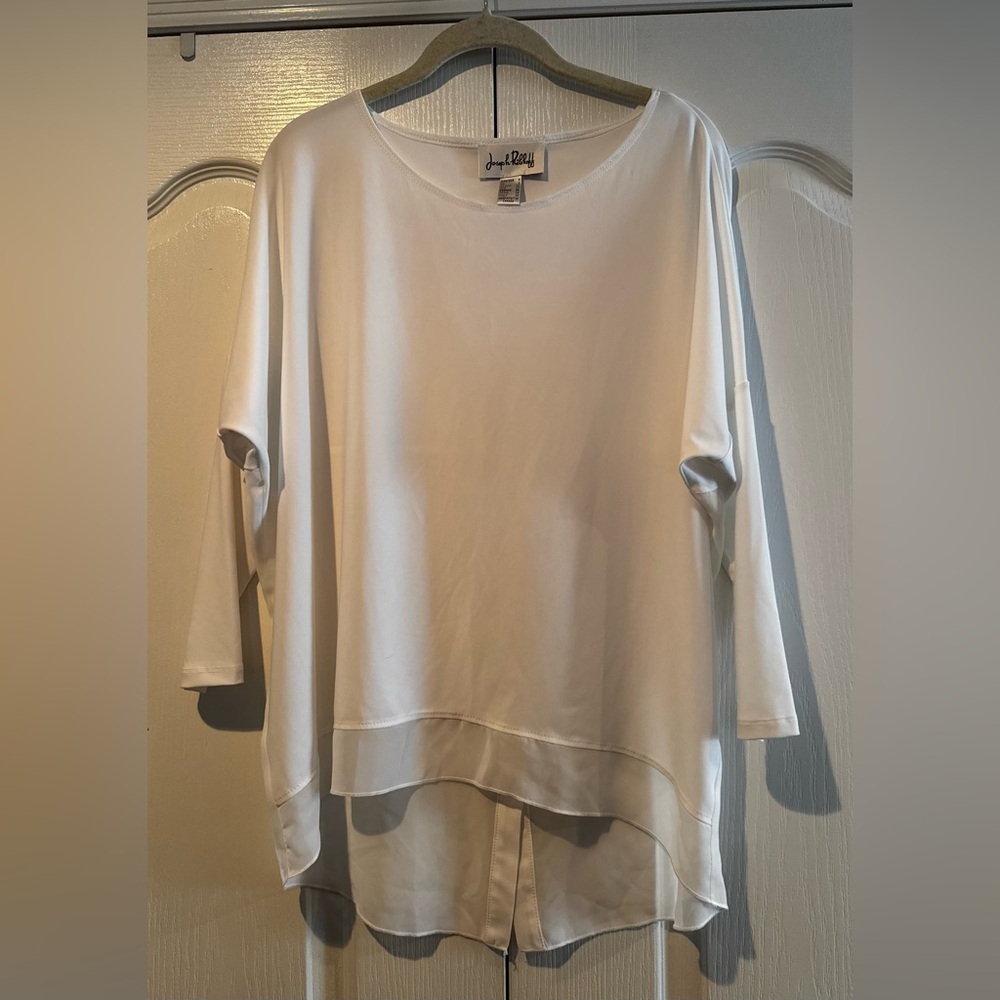 Joseph Ribkoff White Blouse Blouse with Button Down Back Detail - Size 4